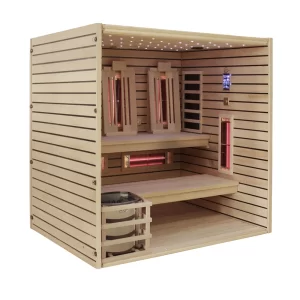 Sauna combinata JJSPA JCP200 senza frontale e raffigurata di lato.