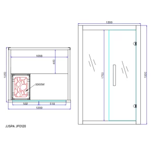 Piano per la sauna JFO120.