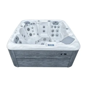 Spa JJSPA Gamma 323, acrilico bianco e rivestimento grigio.