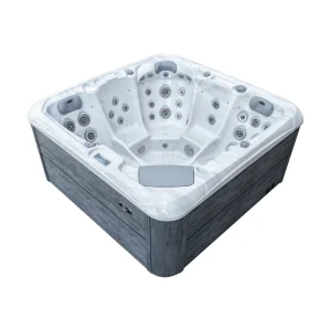 Spa JJSPA Gamma 323, acrilico bianco e rivestimento grigio.