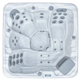 Spa JJSPA Gamma 323, acrilico effetto marmo bianco, vista dall'alto.