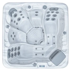 Spa JJSPA Gamma 323, acrilico effetto marmo bianco, vista dall'alto.